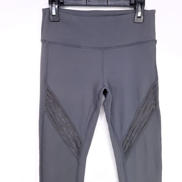 Alo Yoga Leggings Moto Pants Size XXS Womens High Rise Gray Mesh Panel - Picture 8 of 16
